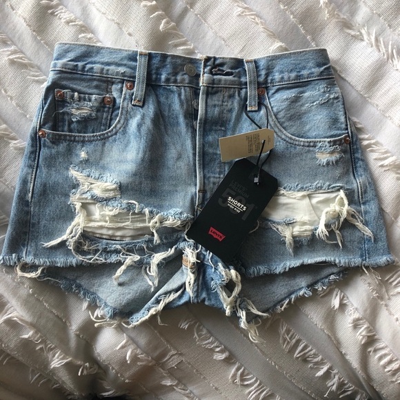 NWT Levi’s 501 High Rise Shorts in Fault Lines Size 25 - Picture 8 of 10